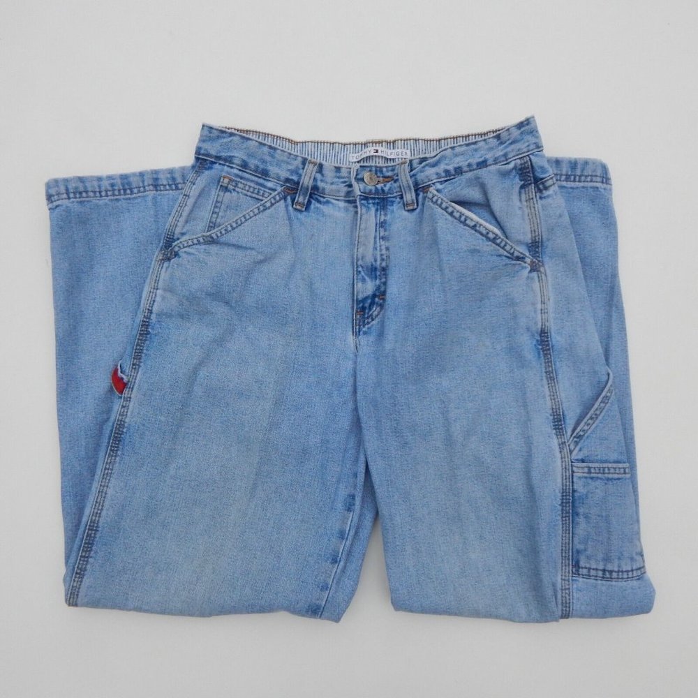 Vintage Tommy Hilfiger Jeans High Rise Size 6 Light Wash Baggy 90s Retro 30x30